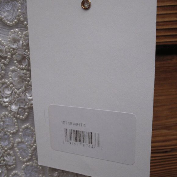 NWT Mac Duggal 10748 White Floral Beaded Gown Dress Size 4 $598 - Picture 13 of 14